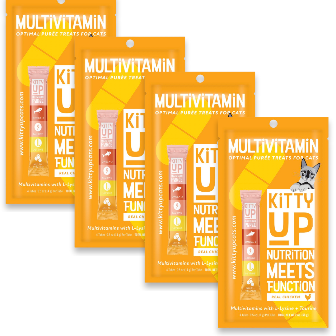 Premium Cat Multivitamin Puree – L-Lysine & Taurine for Immune Health in Real Chicken | Kitty Up